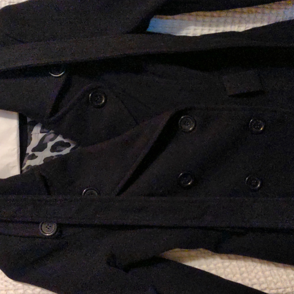 JOUJOU Women's Double Breasted Black Coat Sale - Picture 2 of 8